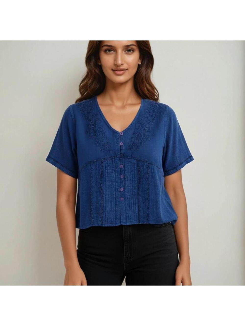 Women's Blue and Navy Blous